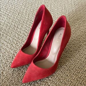 Aldo Red Stiletto Heels Classic Pointed-Toe Pumps